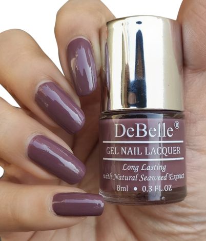 DeBelle Gel Nail Lacquer Glossy Pretty Petunia - Rust Mauve, (8 ml)
