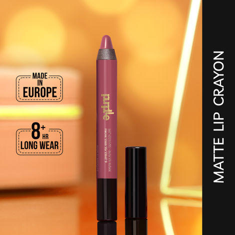 Purplle Lip Crayon, Matte Mate, Maroon - From This to That 9 (2.8 g)