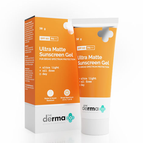 The Derma Co. Ultra Matte Sunscreen Gel with SPF 60 & PA +++ For Broad Spectrum Sun Protection - 50g