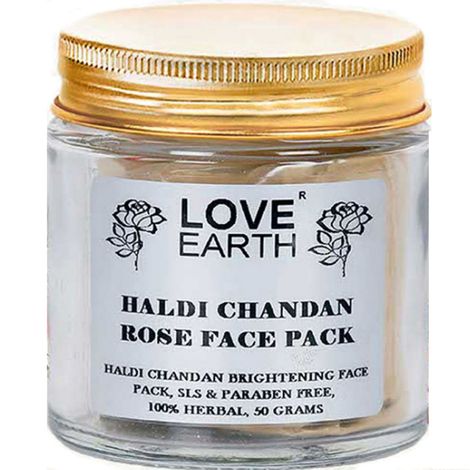 Love Earth Haldi Chandan Rose Face Pack With Amba Haldi & Chandan, For Face & Body, Paraben Free 50 gm