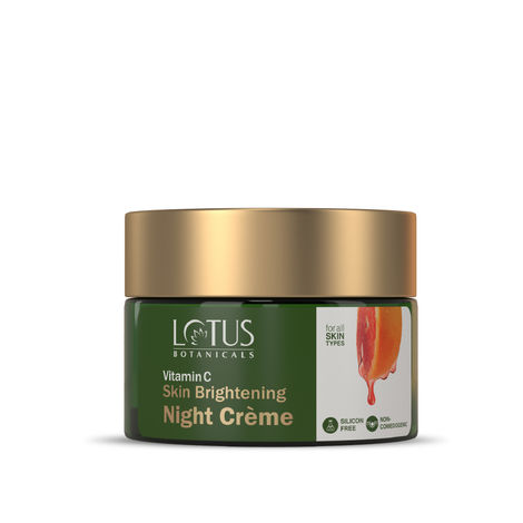 Lotus Botanicals Skin Brightening Night Cream | Vitamin C | Silicon & Chemical Free | All Skin Types | 50g