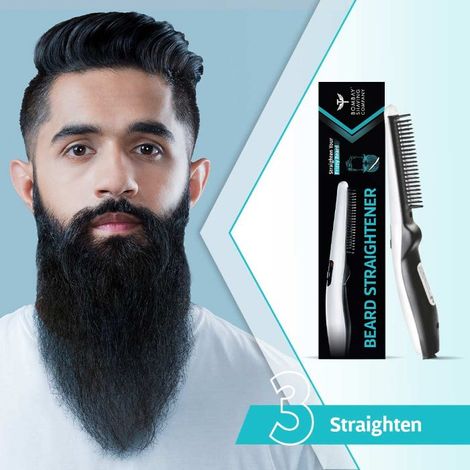 Buy Bombay Shaving Company 3 in 1 Beard Straightener Kit With Cedarwood Beard Oil Beard Shampoo Conditioner Anti Burn Beard Straightener Online Purplle