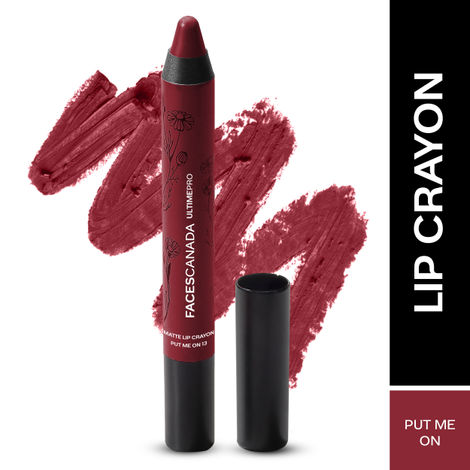 FACES CANADA Ultime Pro Matte Lip Crayon - Put Me On, 2.8g | Long Stay | Smooth Creamy Matte Texture | One Stroke Intense Color | Chamomile & Cocoa Butter Enriched