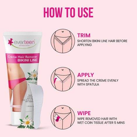 everteen NATURAL Hair Removal Cream with Chamomile for Bikini Line