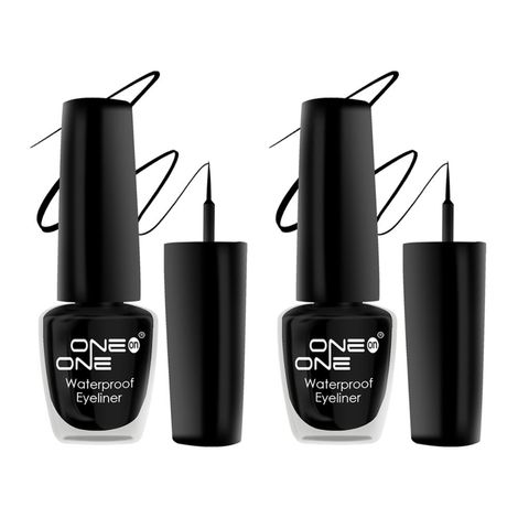 ONE on ONE 24 Hrs Long Lasting & Waterproof Eyeliner, Black (5 ml * 2 = 10 ml), Pack of 2