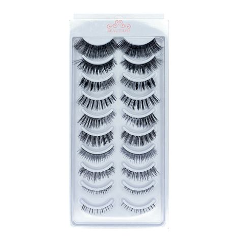 Beautiliss Professional False Eyelash Set- 10 pcs pack