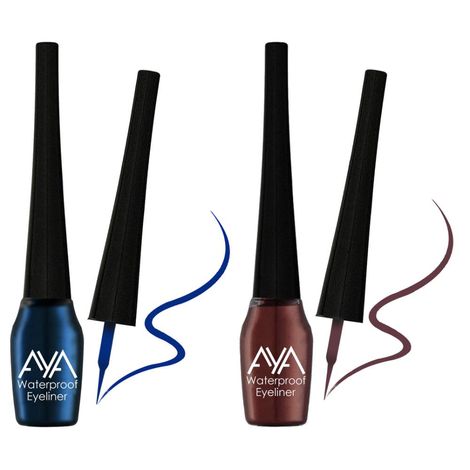 AYA Waterproof Eyeliner, Set of 2 (Blue and Brown)