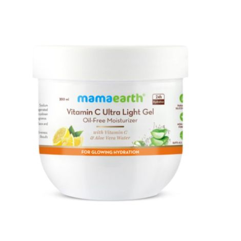 Mamaearth Vitamin C Ultra Light Gel Oil-Free Moisturizer with Vitamin C and Aloe Vera Water for Glowing Hydration - 200 ml