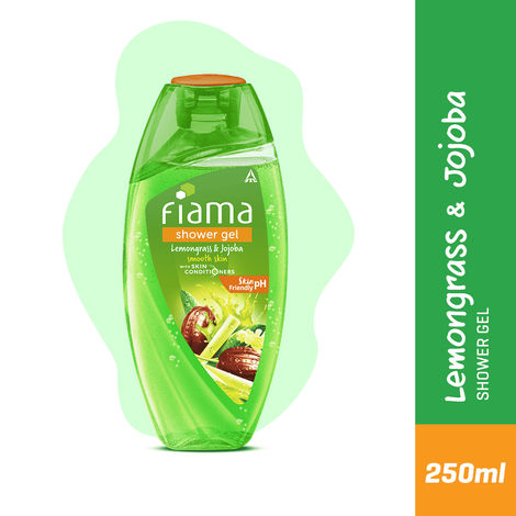 Fiama Shower Gel Lemongrass & Jojoba Body Wash with Skin Conditioners for Smooth Skin, 250 ml bottle