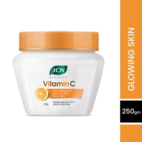 Joy Revivify Vitamin C Face Mask | Spot Clarifying & Glow Boosting Mask | With Grapefruit, Tomato, Glycolic, Agran Oil, Calendula & Chamomile | Skin Brightening Vitamin C Face Pack | 250g