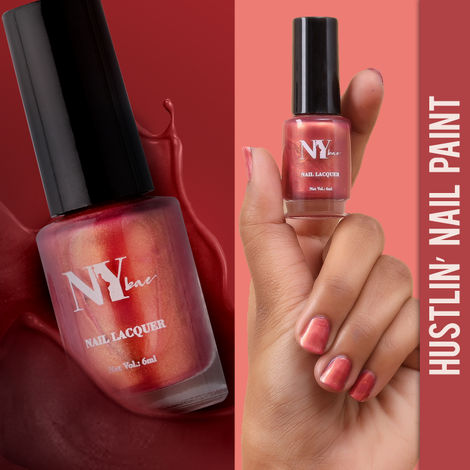 NY Bae Hustlin' Nail Lacquer - Boss Babe 1 (6 ml) | Red | Glossy Finish | Rich Pigment | Chip-proof | Long lasting | Cruelty Free
