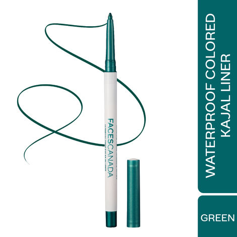 FACES CANADA Ultime Pro Twist Eye Kajal Liner - Green, 0.35g | High Impact Intense Color In 1 Stroke | 24HR Long Stay | Matte Finish | Soft Texture | Waterproof & Smudgeproof | Made With Carnauba Wax