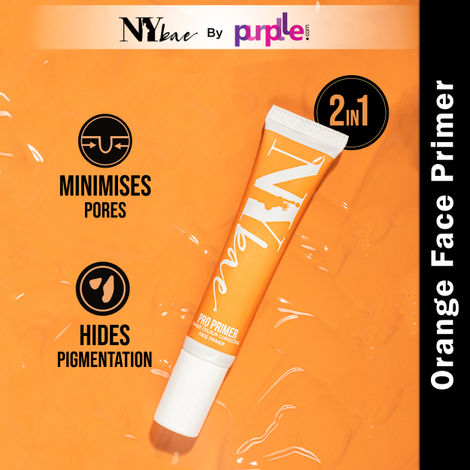 NY Bae Orange Colour Correcting Primer | Tinted Primer | Hides Pigmentation | Minimizes Pores | Long Lasting Makeup | 15 ml