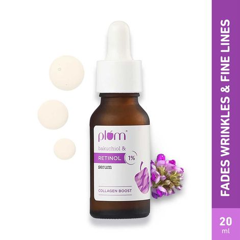 Plum 1% Retinol Anti-Aging Face Serum With Bakuchiol, Reduces Fine Lines & Wrinkles, Boosts Collagen 20ml