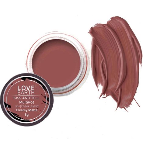 Love Earth Lip Tint & Cheek Tint Multipot-Kiss And Tell With Jojoba Oils And Vitamin E For Lips, Eyelids & Cheeks