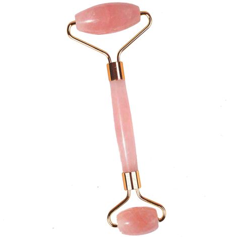 Love Earth Rose Quartz Face Roller Massage Tool With Rose Quartz Crystal For Anti-Ageing, Eliminates Toxins And Reduces Dark Circles