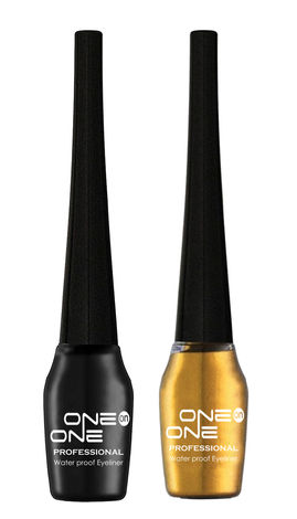 ONE on ONE Waterproof Eyeliner, Set of 2 (Black and Golden)