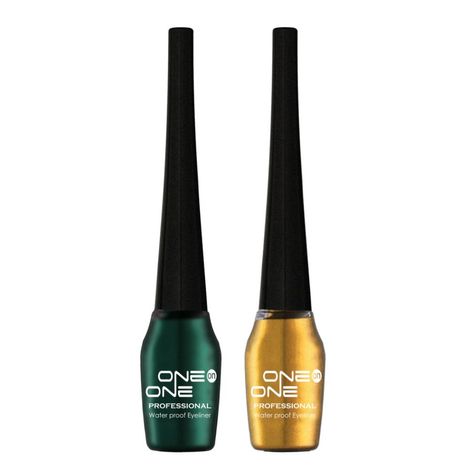 ONE on ONE Waterproof Eyeliner, Set of 2 (Green and Golden)