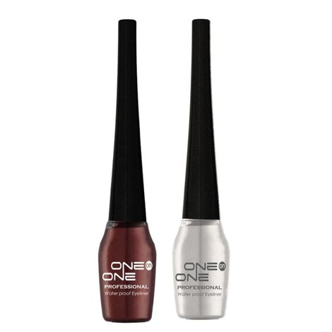 ONE on ONE Waterproof Eyeliner, Set of 2 (Brown and Silver)