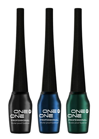 ONE on ONE Waterproof Eyeliner, Set of 3 (Black, Blue, Green)