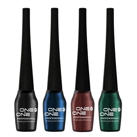 ONE on ONE Waterproof Eyeliner, Set of 4 (Black, Blue, Brown, Green)