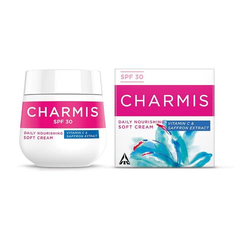 Charmis Daily Nourishing Vitamin C Soft Cream with Saffron Extracts and SPF 30, Face Serum for Glowing and Moisturized Skin, All Skin Types, 200 ml