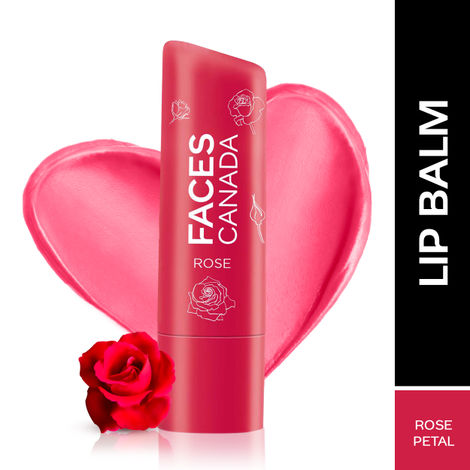 FACES CANADA Color Lip Balm - Rose Petal, 4.5g | Red Tint | 12HR Moisture | SPF 15 | Shea Butter, Vitamin C & E Enriched | Hydrating & Nourishing For Dry Chapped Lips