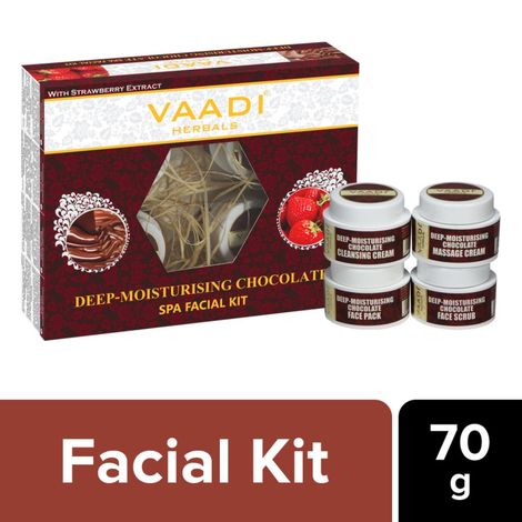 Vaadi Herbals Deep-Moisturising Chocolate SPA Facial Kit With Strawberry Extract (70 g)