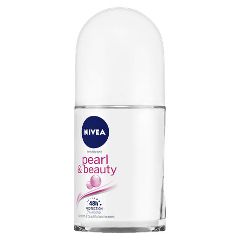 Nivea Deo Roll-on- Pearl extracts & 0% Alcohol, for Smooth Underarms, 48H freshness and odour protection (25 ml)