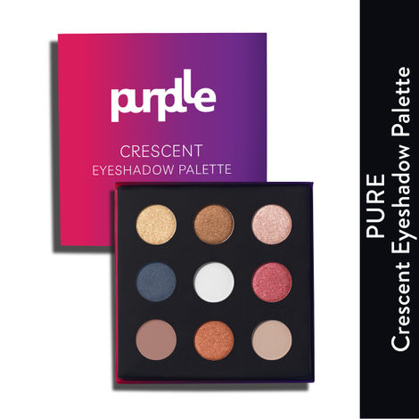 Purplle Crescent Eyeshadow Palette - Pure | Nude | High Pigmentation | Highly Blendable | Matte | Shimmer | Long lasting