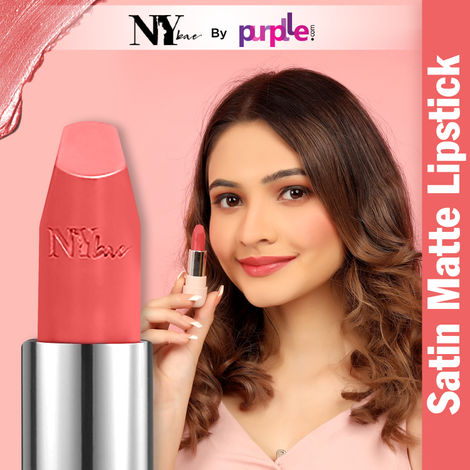 NY Bae Satin Matte Lipstick - Romantic Rose 03 (4.2 g) | Pink | Silky Smooth Texture | High Shine | Weightless | With Vitamin A & E