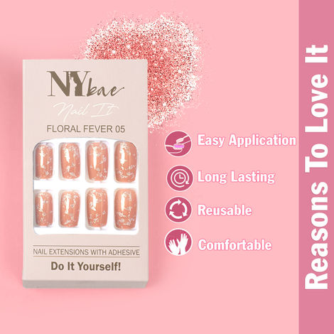 Buy Lick Artificial Nails Set Of 28 Pcs, Nail Extension Kit, Reusable Fake  Nails for Women and Girls, Nail Art Kit, False Nails Set (No Glue Needed)  Online at Low Prices in