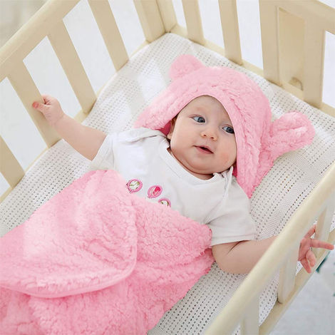 BeyBee 3 in 1 Baby Blanket Wrapper Sleeping Bag Beige Pink Pack 2