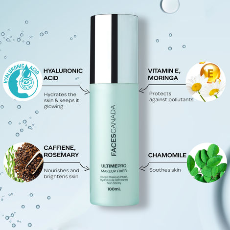 FACES CANADA Ultime Pro Make-up Fixer – 50 Ml, Mit Hyaluron & Vitamin E, Alkoholfrei & Langanhaltend