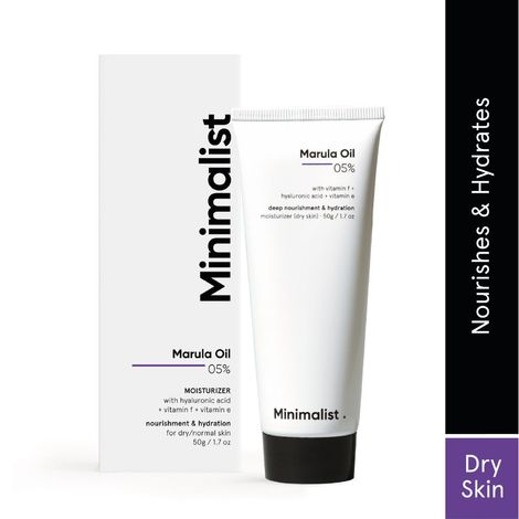 Minimalist 5% Marula Oil Moisturizer with Hyaluronic Acid & Vitamin F & E for Dry Skin
