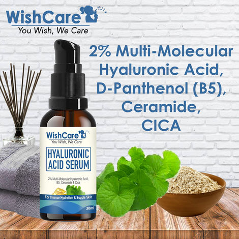 WishCare 2% Hyaluronic Acid Serum with CICA, Ceramide & B5