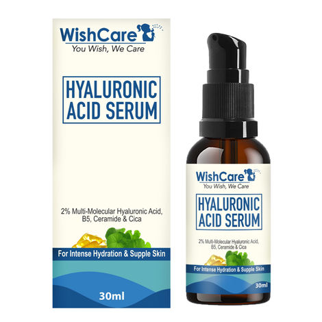 WishCare Hyaluronic Acid Serum with CICA, Ceramide & B5 - Multi-Molecular Hyaluronic Acid Serum