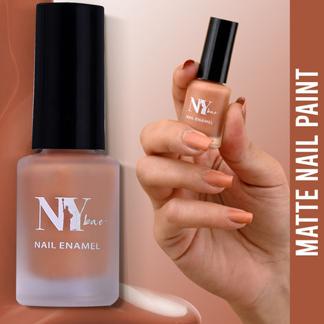 NY Bae Matte Nail Enamel - Tacos 13 (6 ml) | Orange Brown | Luxe Matte Finish | Highly Pigmented | Chip Resistant | Long lasting | Full Coverage | Streak-free Application | Vegan | Cruelty Free | Non-Toxic