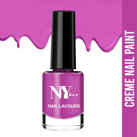 NY Bae Creme Nail Enamel - Muffins 14 (6 ml) | Purple | Smooth Creamy Finish | Rich Colour Payoff | Chip Resistant | Quick Drying | One Swipe Application | Vegan | Cruelty & Lead Free | Non-Toxic