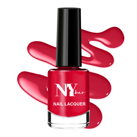 NY Bae Gel Nail Lacquer - Melba Sauce 6 (6 ml) | Red | Luxe Gel Finish | Highly Pigmented | Chip Resistant | Long lasting | Full Coverage | Streak-free Application | Cruelty Free | Non-Toxic