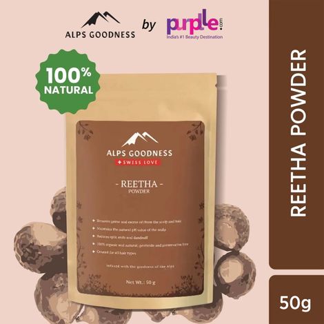 Alps Goodness Powder - Reetha (50g) |100% Natural Powder | No Chemicals, No Preservatives, No Pesticides| Natural Hair Mask| Soap Nut