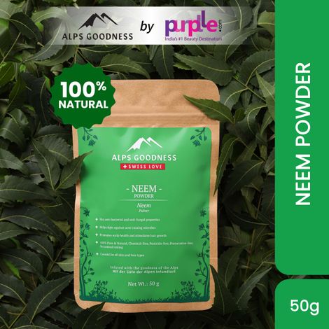 Alps Goodness Powder - Neem (50 g) | 100% Natural Powder | No Chemicals, No Preservatives, No Pesticides | Face Mask for Acne | Acne Treatment | Dandruff Treatment