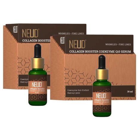 NEUD Collagen Booster Coenzyme Q10 Serum With Matrixyl 3000 and Aloe Vera - 2 Packs (30ml Each)