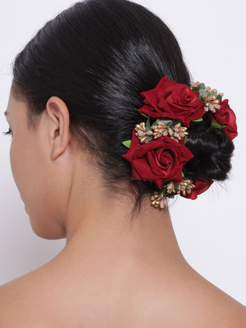 Hair Flare 2148 Hair Pins Clips Hair Buns Hair Styles Artificial Flowers  Accessories For Women, Golden, Pack of 1 - Walmart.com