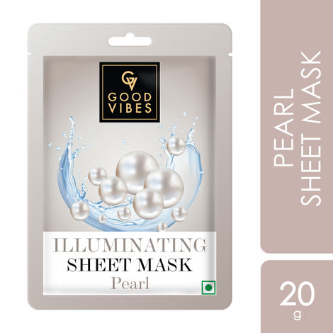 Good Vibes Pearl Illuminating Sheet Mask | For Bright & Glowing Skin | Suitable For All Skin Types (20 g)