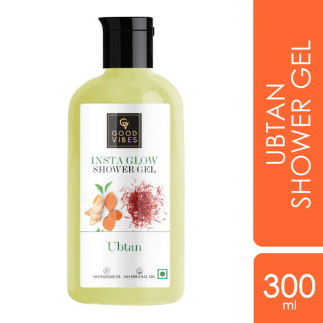 Good Vibes Ubtan Insta Glow Shower Gel | (Body Wash) For Glowing Skin | (300 ml)