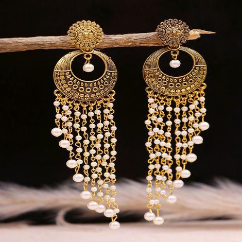 Party Wear Ladies Gold Latkan Earring at Rs 4200/gram in Bhilwara | ID:  27573123862