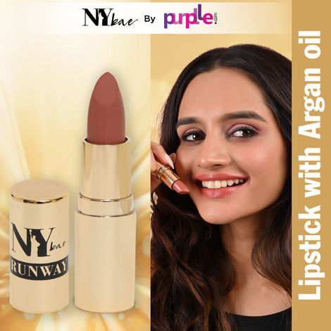 NY Bae Argan Oil Infused Matte Lipstick Runway Range - Trends 4 (4.5 g) | Nude | Rich Colour | Full Coverage | Long lasting | Cruelty Free