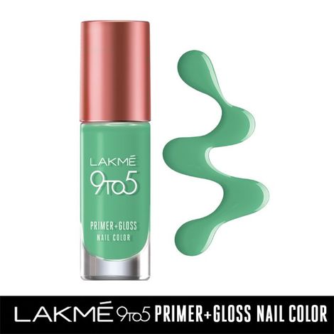 Lakme 9to5 Primer + Gloss Nail Colour, Mint Twist, 6 ml