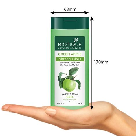 Biotique Green Apple Shine & Gloss Shampoo & Conditioner (180 ml)